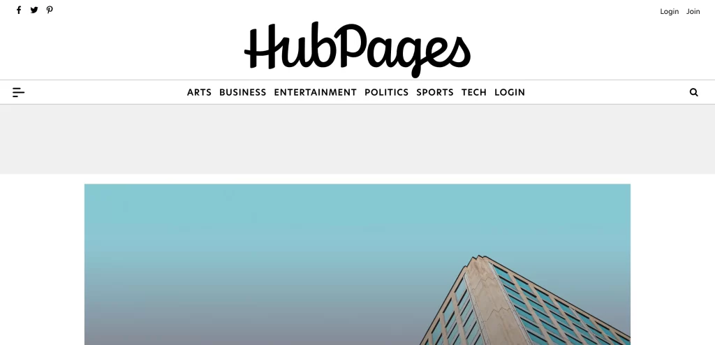 HubPages Homepage Screenshot