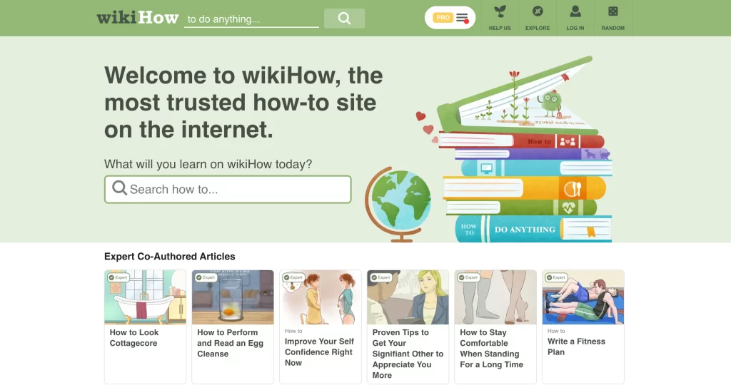 Wikihow Homepage Screenshot